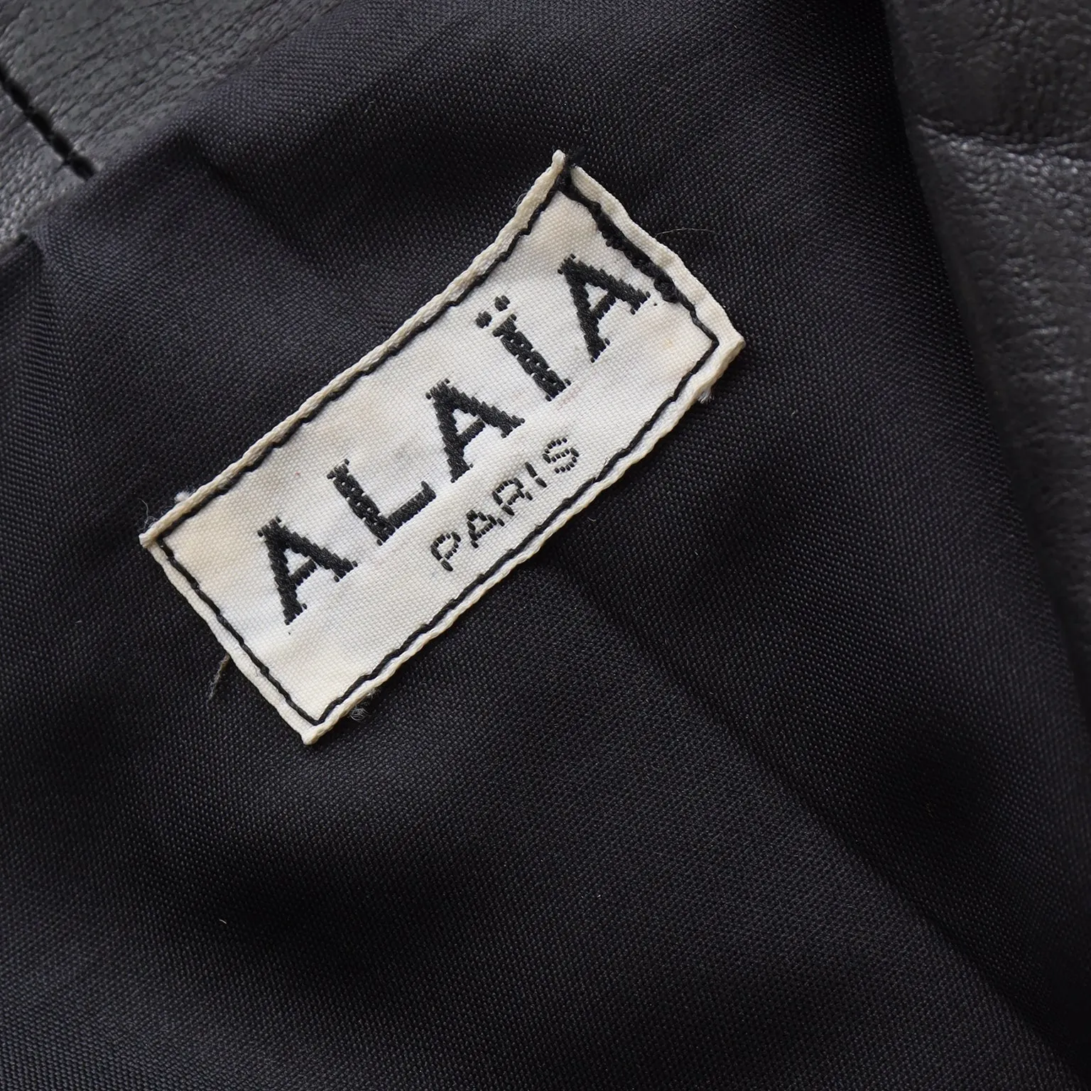 1983 Alaia Iconic Cropped Leather Vintage Black Jacket Documented