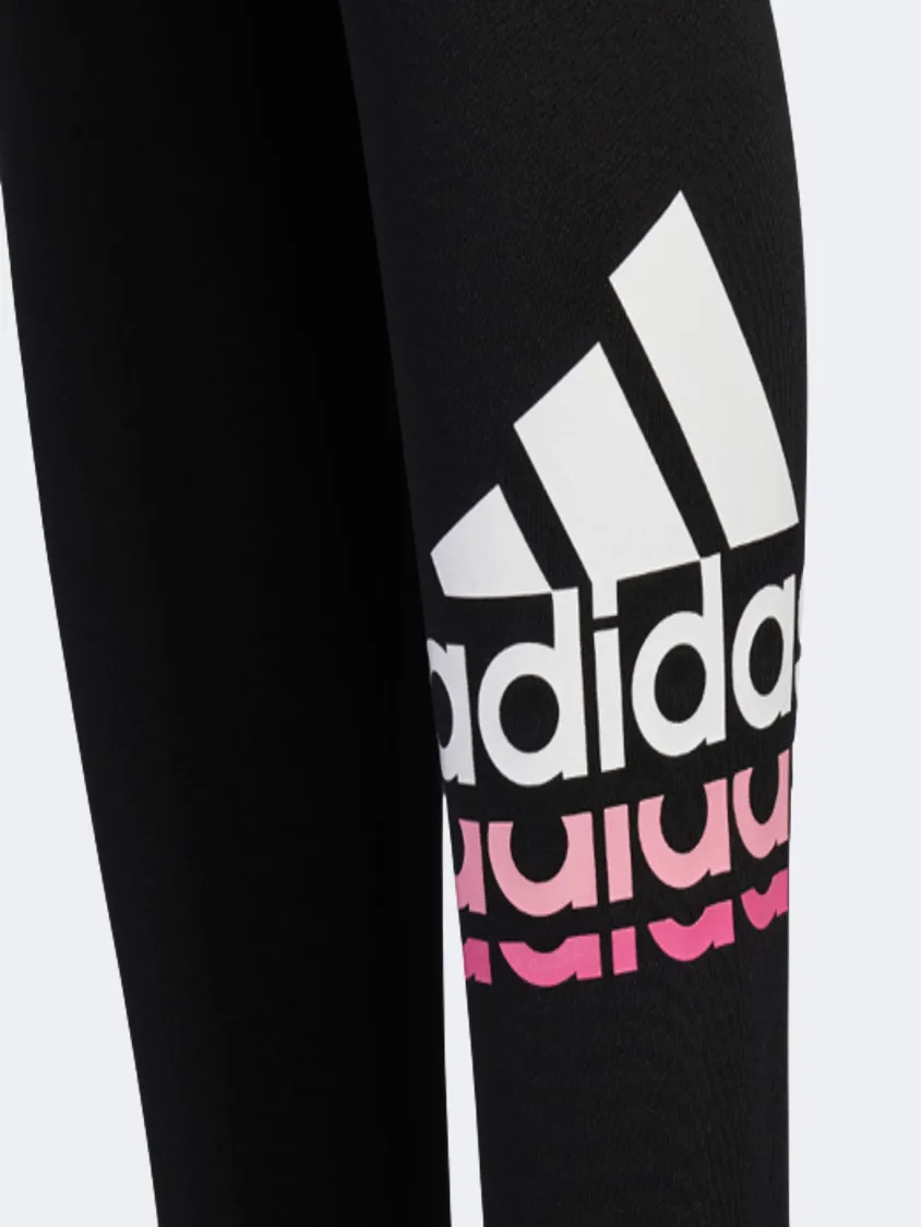 Adidas Badge Of Sport Logo Girls Sportswear Tight Black