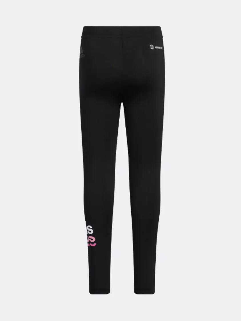 Adidas Badge Of Sport Logo Girls Sportswear Tight Black