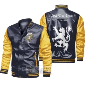 Allison Family Crest Leather Bomber Jacket Lion Rampant Alba Gu Brath Style