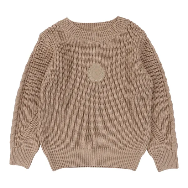 Analogie Oatmeal Chunky Crest Knit Sweater