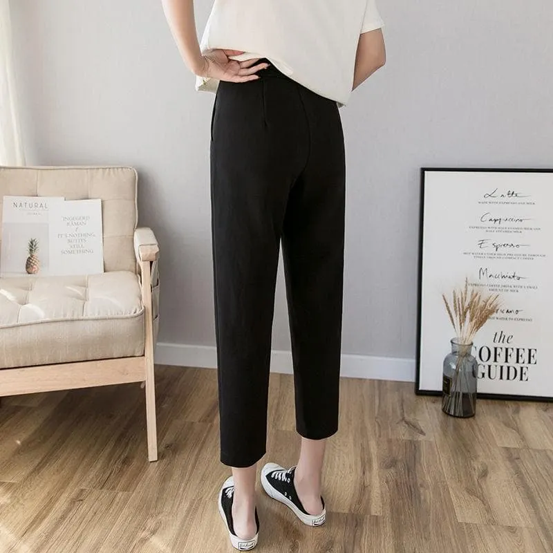 Ankle-Length Pants With Pleated Details