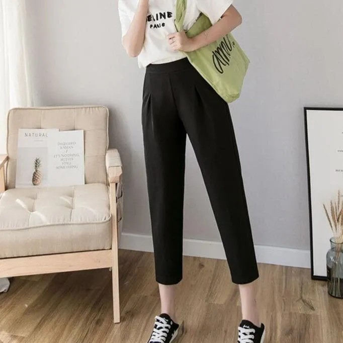 Ankle-Length Pants With Pleated Details