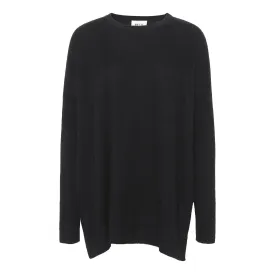 BERTA OVERSIZE O-NECK KNIT | BLACK