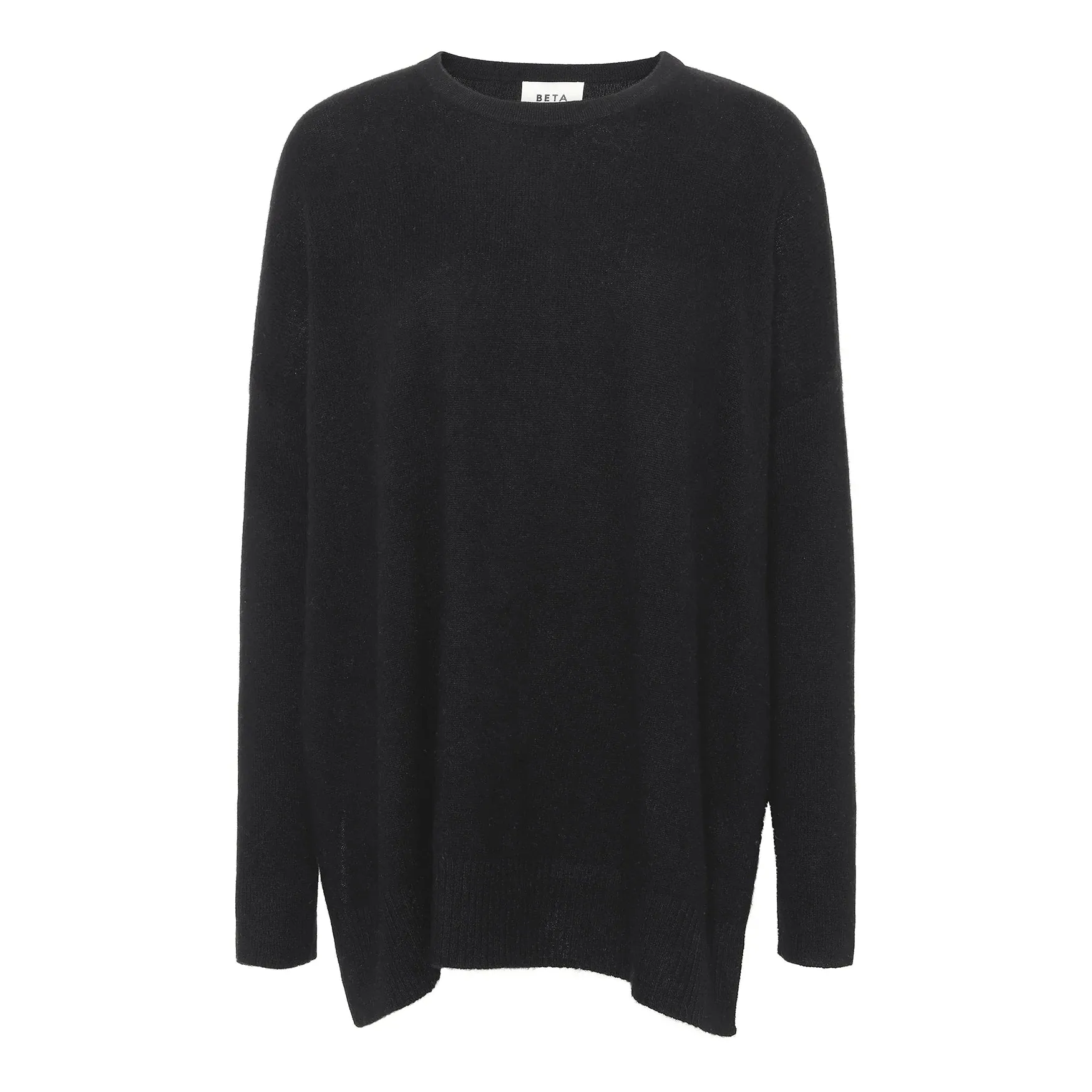 BERTA OVERSIZE O-NECK KNIT | BLACK