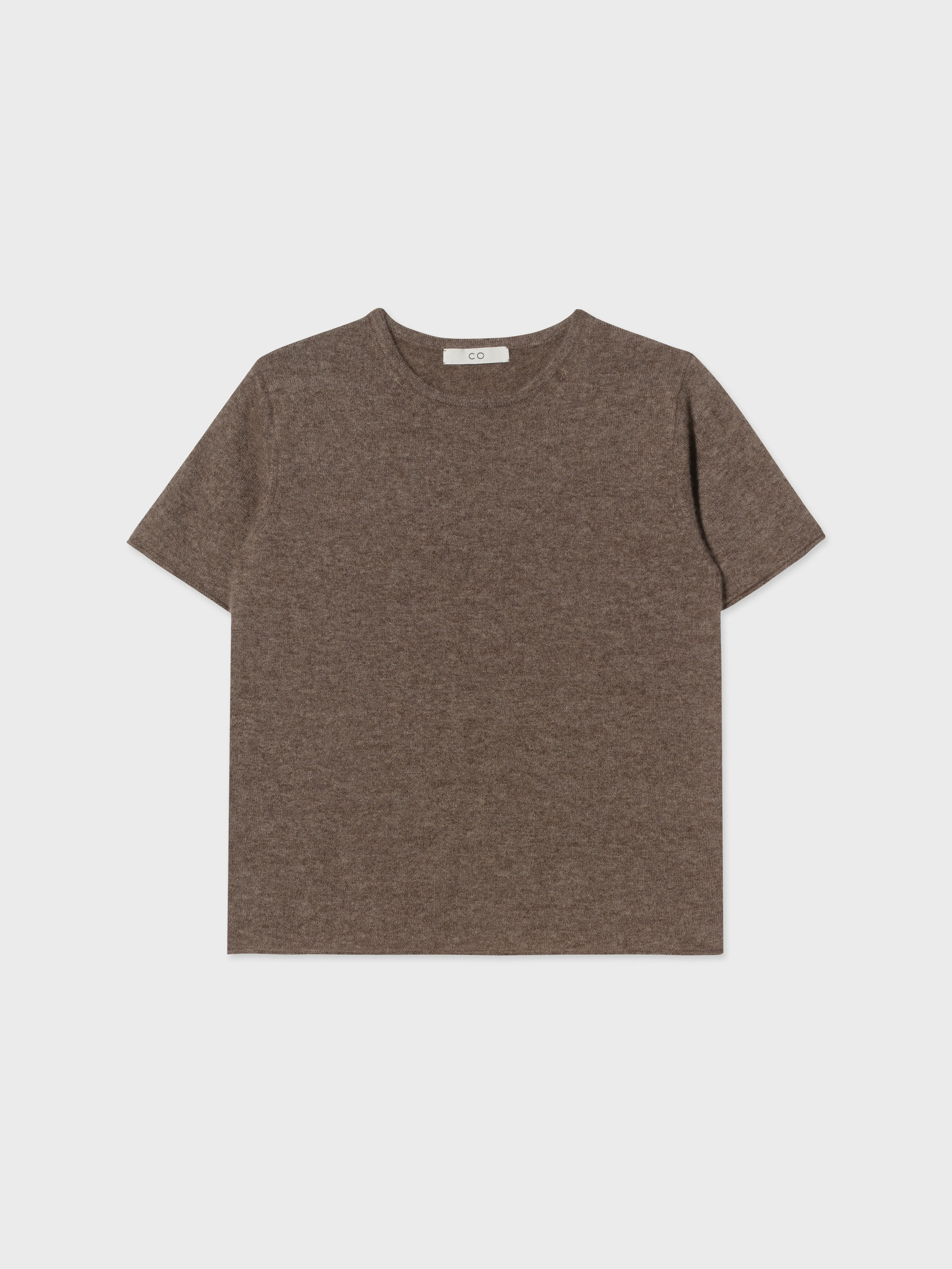 Boxy Tee in Cashmere Silk - Brown