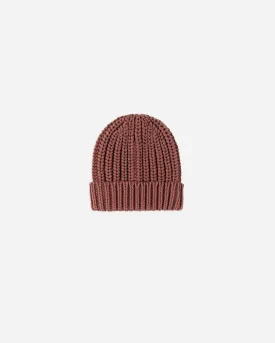 Chunky Knit Beanie || Cranberry