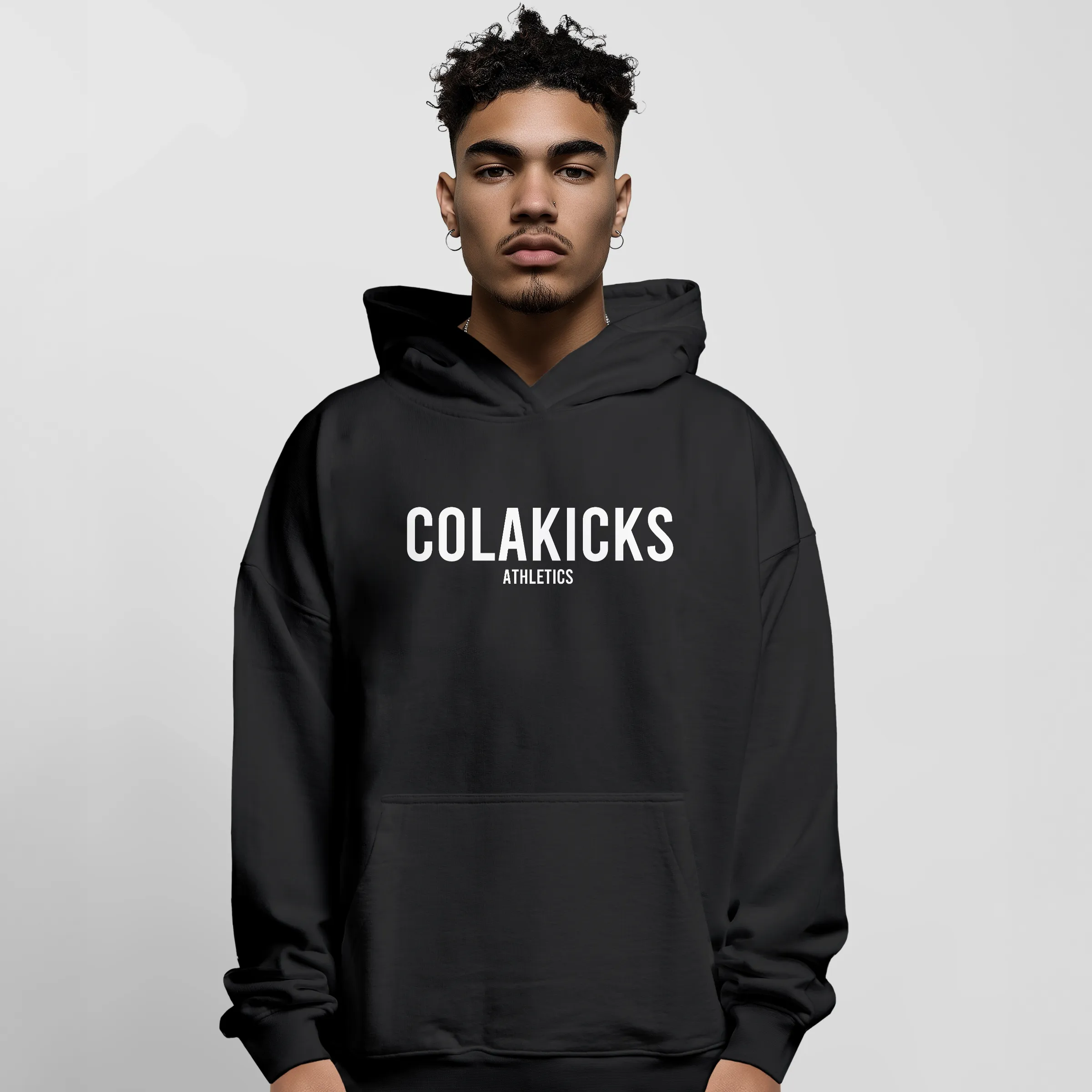 ColaKicks Black Heavyweight Puff Embroidered Hoodie