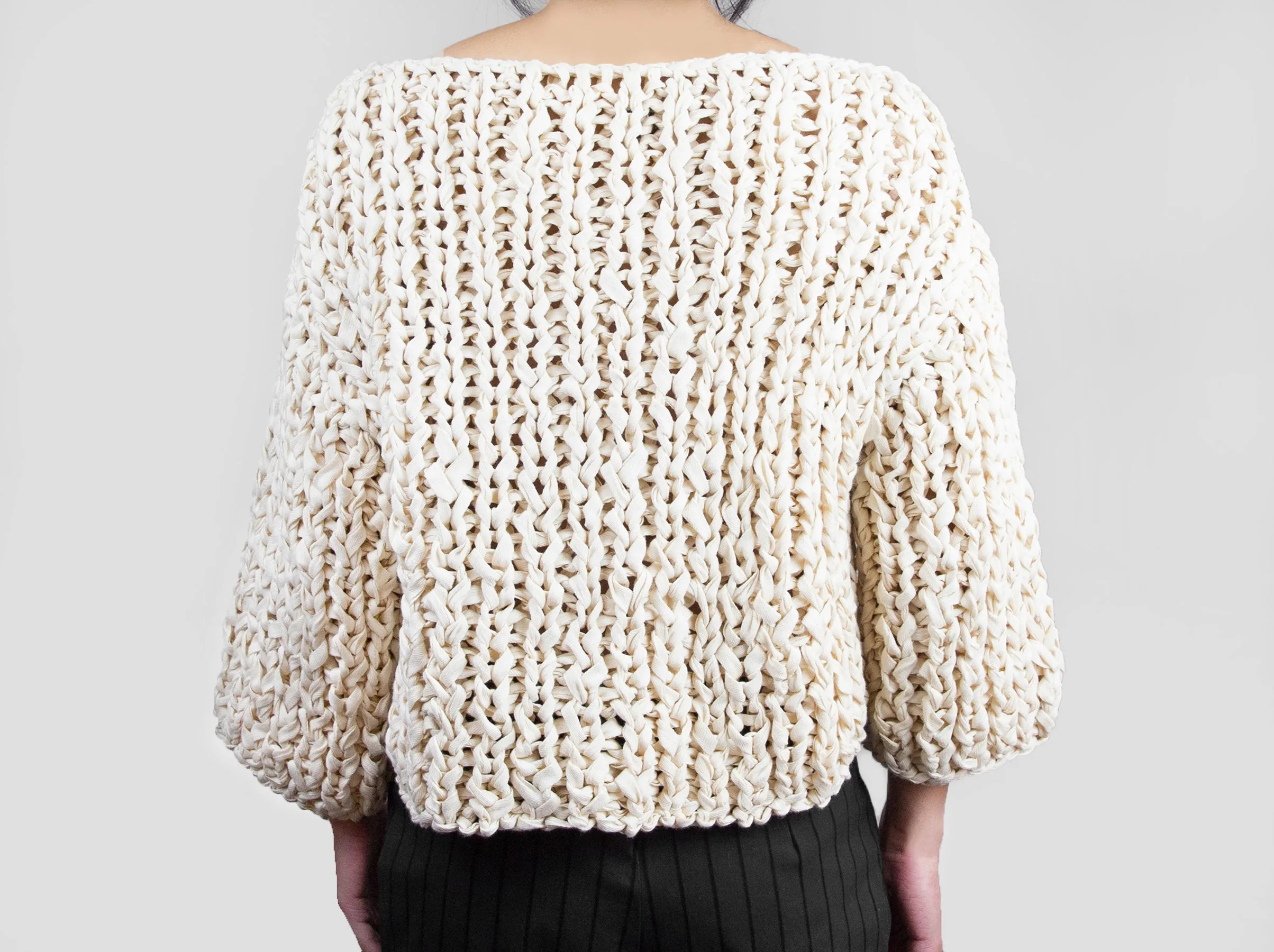 Cream Beige Chunky Knit Sweater