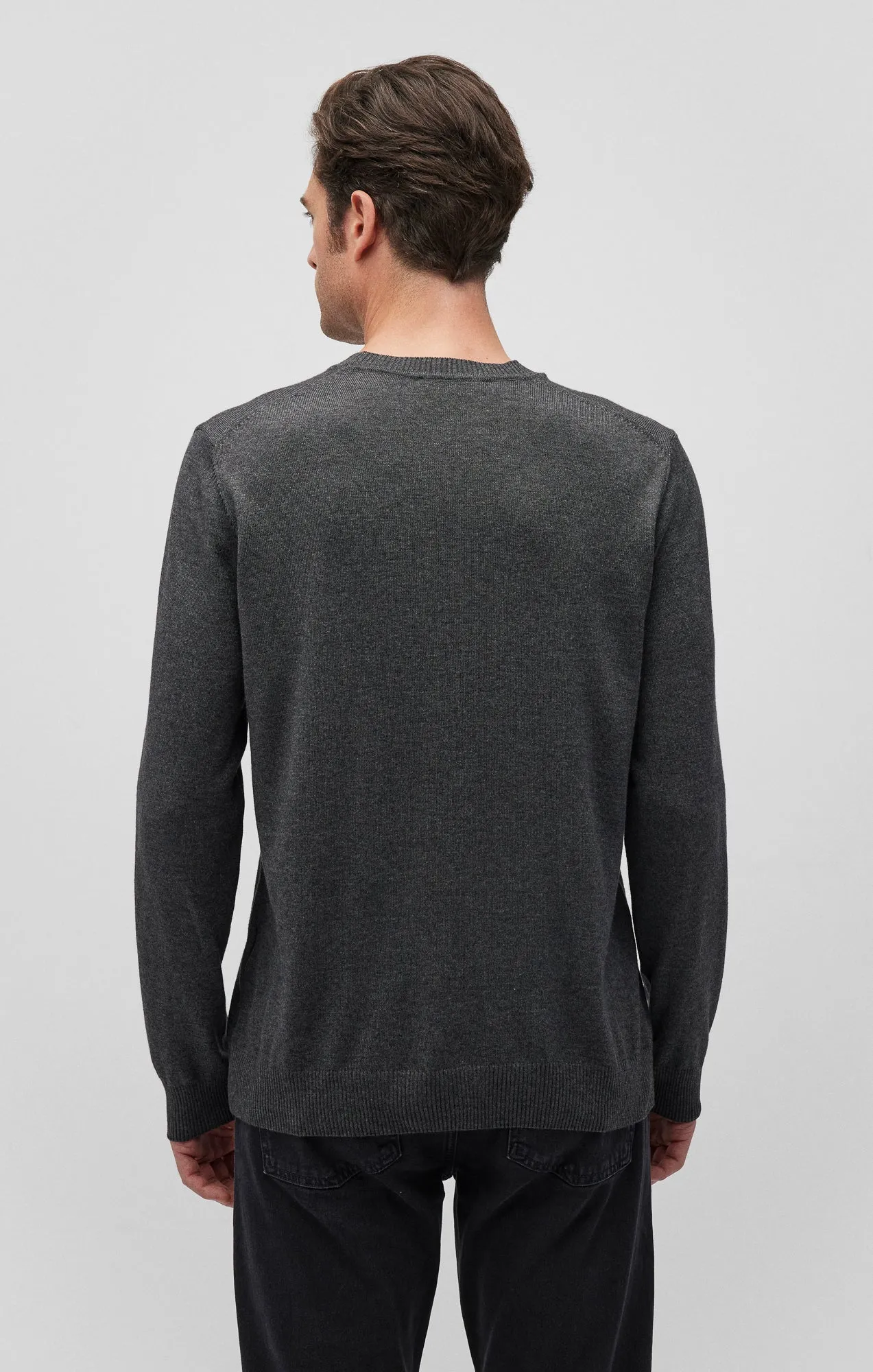 CREW NECK SWEATER IN ANTHRACITE MELANGE