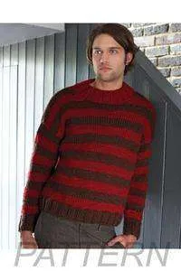 Debbie Bliss Man's Striped Sweater PATTERN ONLY