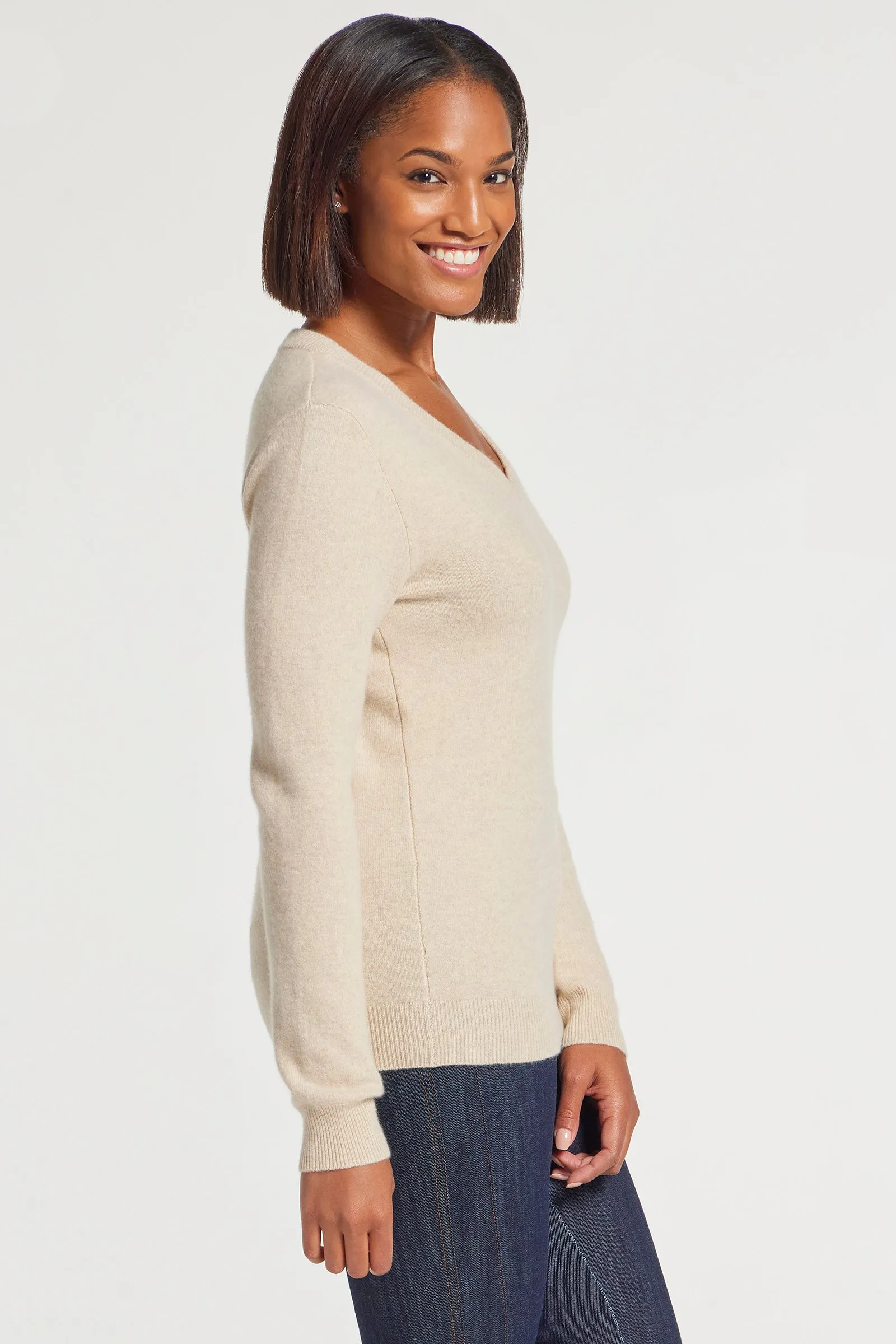 Etta V-Neck Cashmere Sweater Top