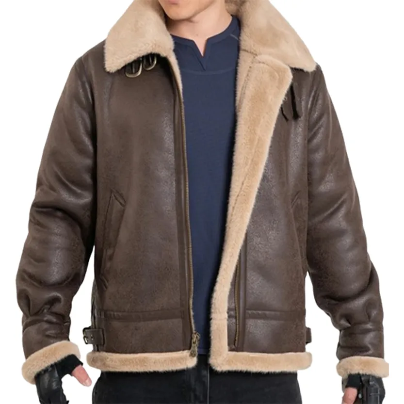 Funki Buys | Jackets | Men's Faux Leather Fleece Winter Jacket