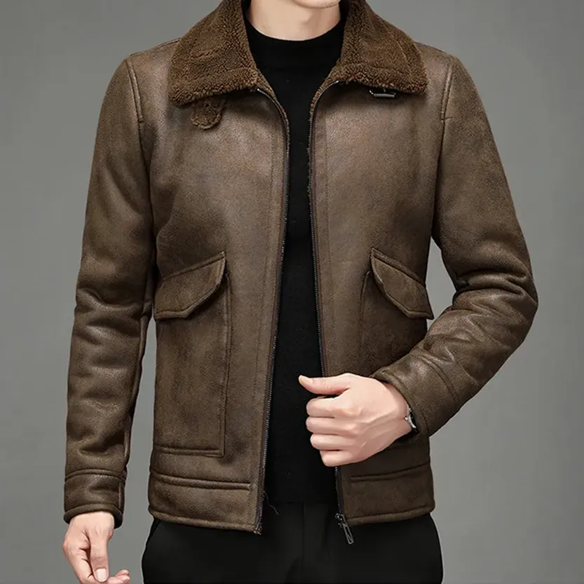 Funki Buys | Jackets | Men's Faux Leather Warm Fashion Jacket