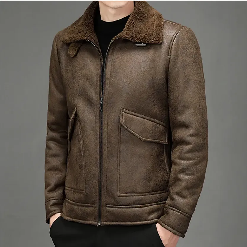 Funki Buys | Jackets | Men's Faux Leather Warm Fashion Jacket