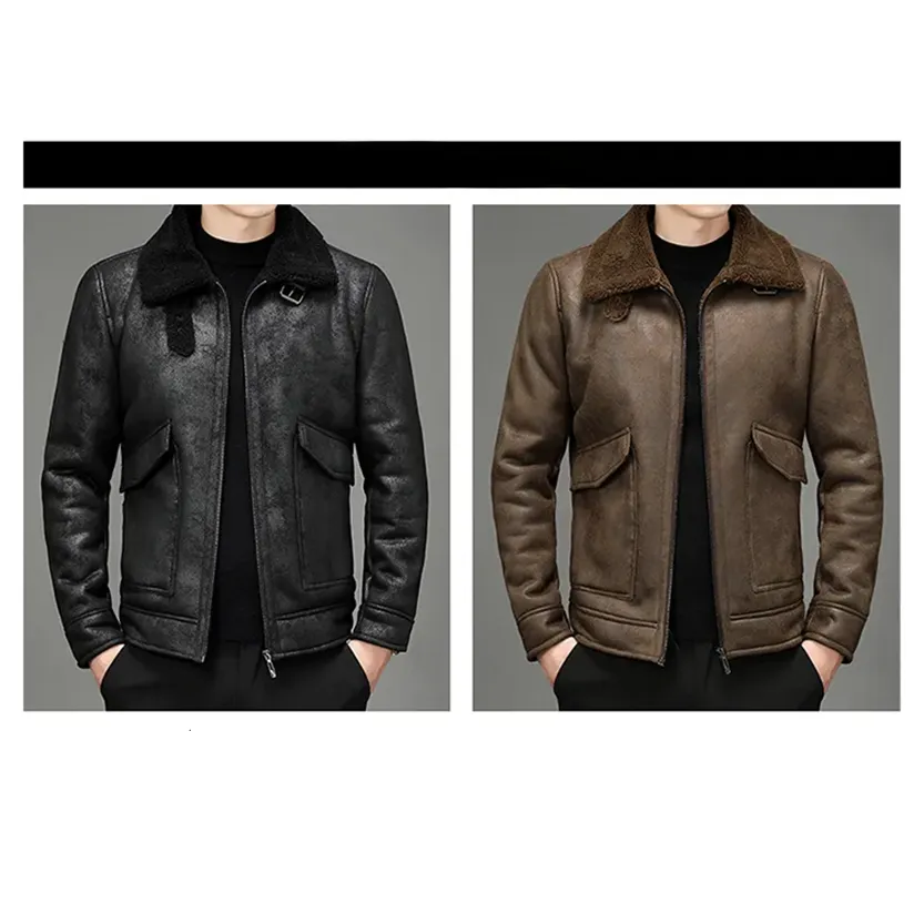 Funki Buys | Jackets | Men's Faux Leather Warm Fashion Jacket