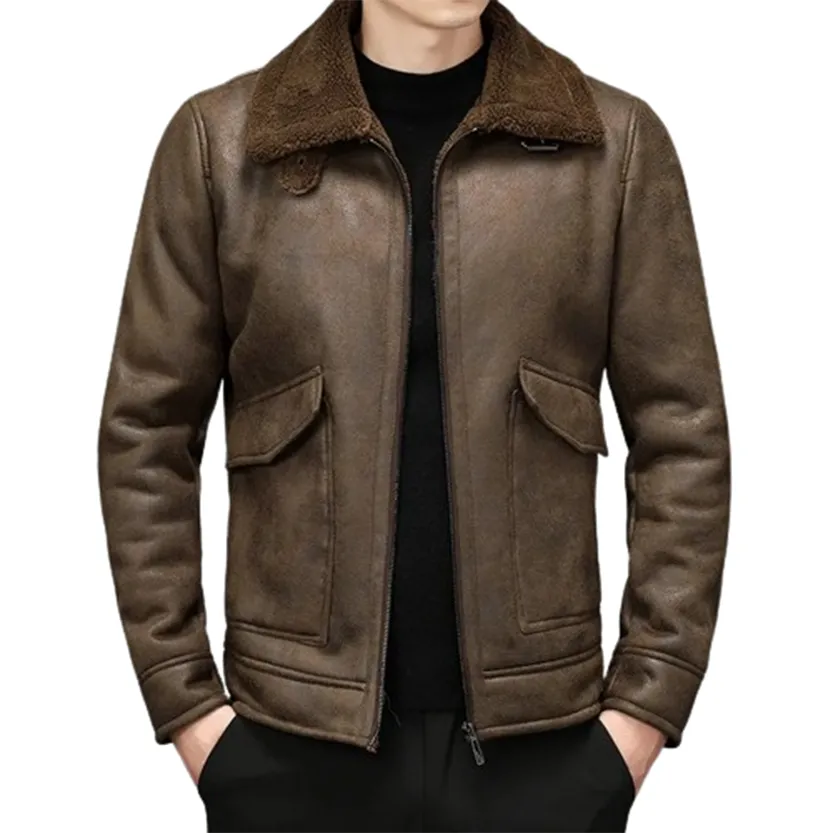 Funki Buys | Jackets | Men's Faux Leather Warm Fashion Jacket