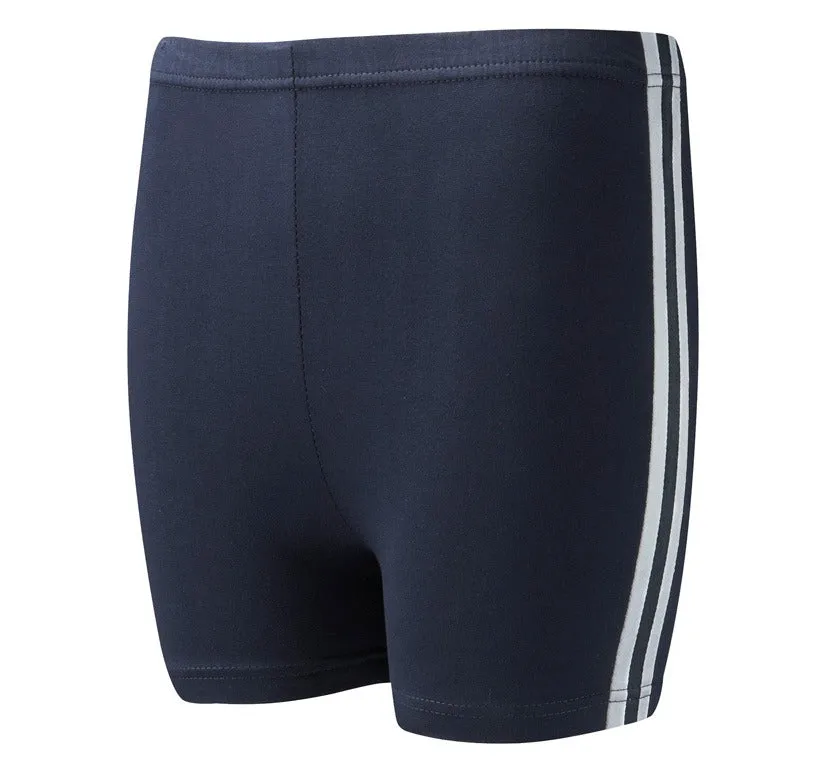 Girls Stretch Cotton Gym Shorts with Side Stripe