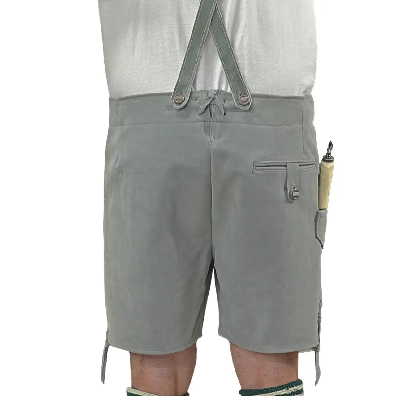 Gray Cow Lederhosen with Oak Leaves