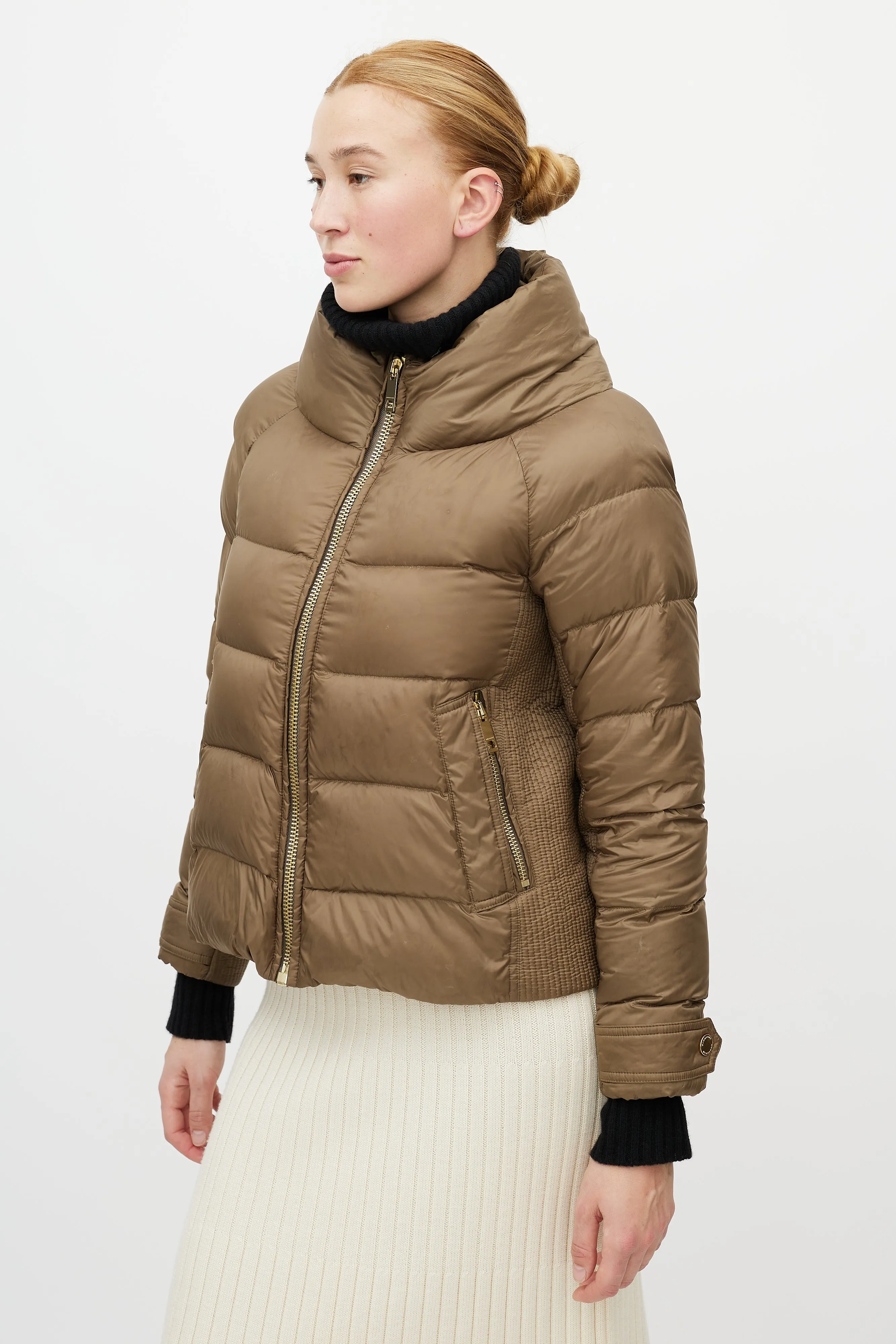 Green Down Puffer Jacket