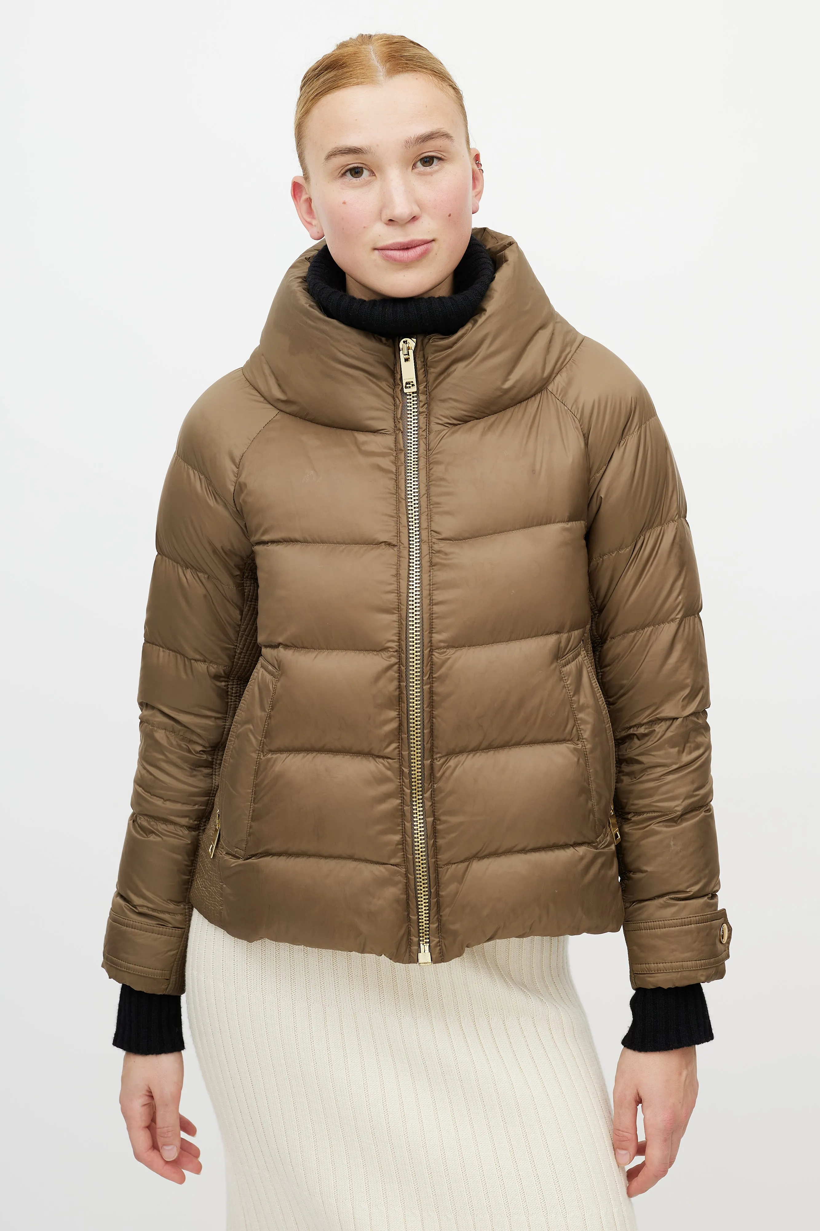 Green Down Puffer Jacket