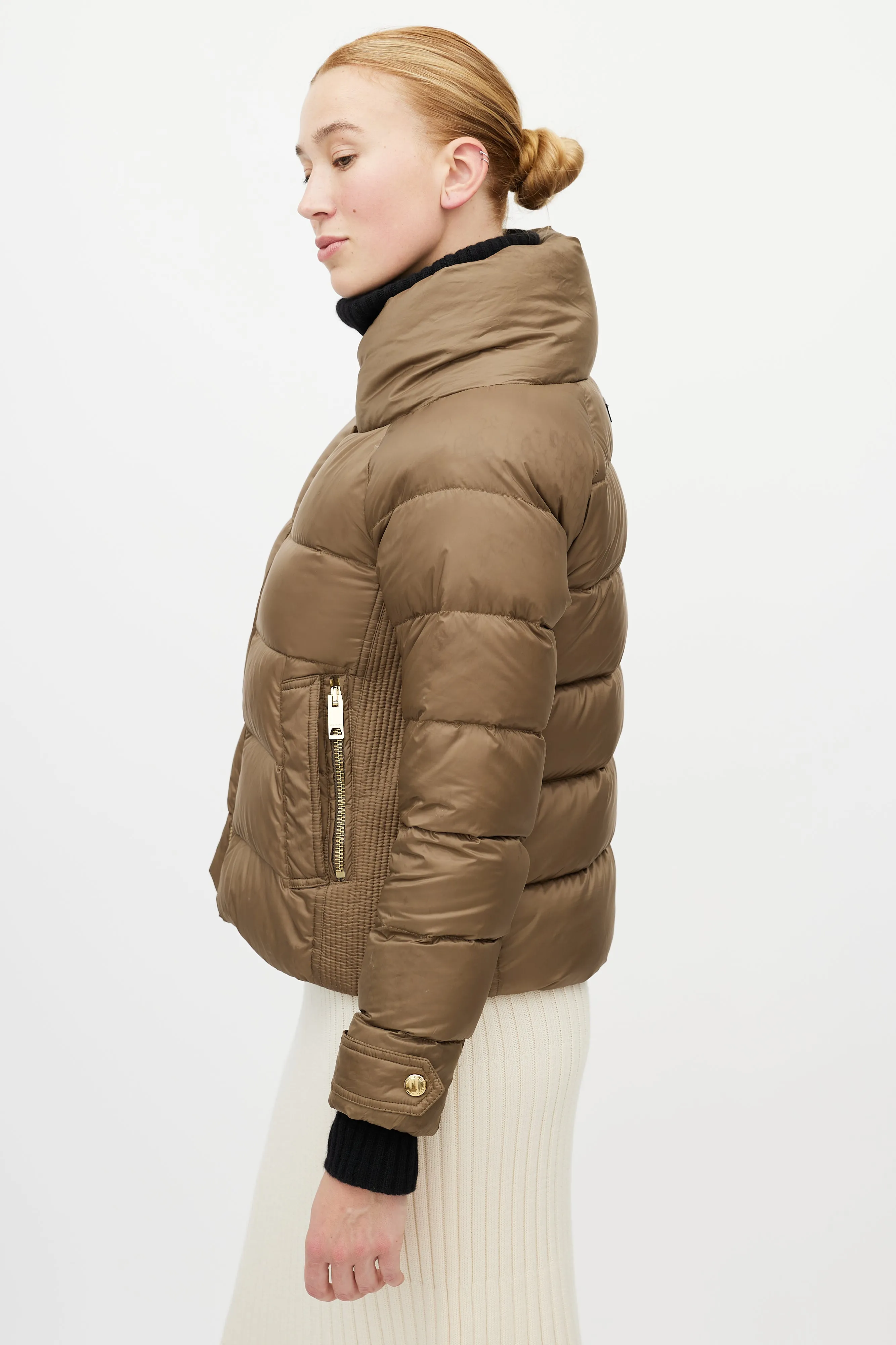 Green Down Puffer Jacket