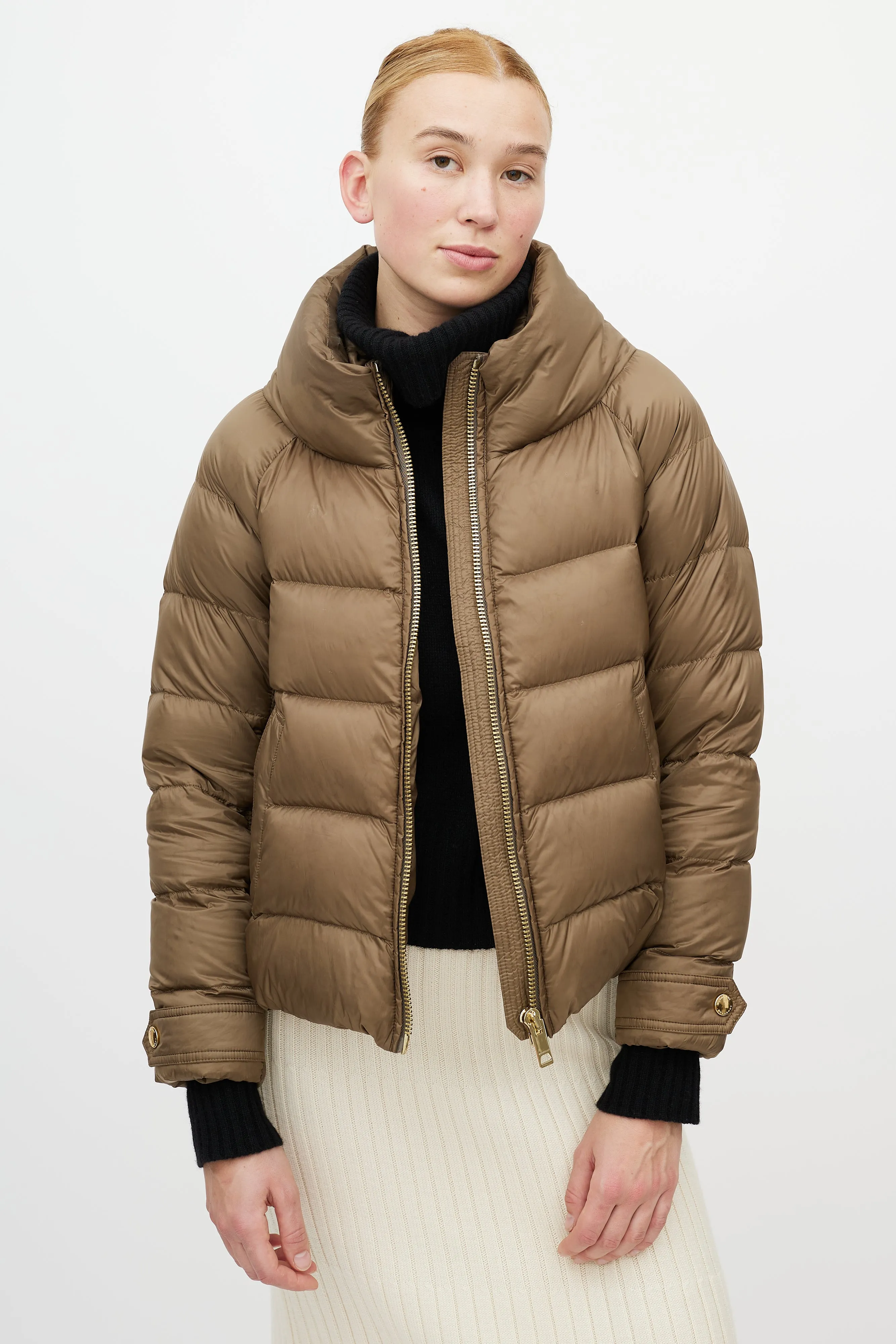 Green Down Puffer Jacket