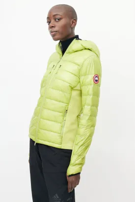 Green Nylon Hybridge Hooded Jacket