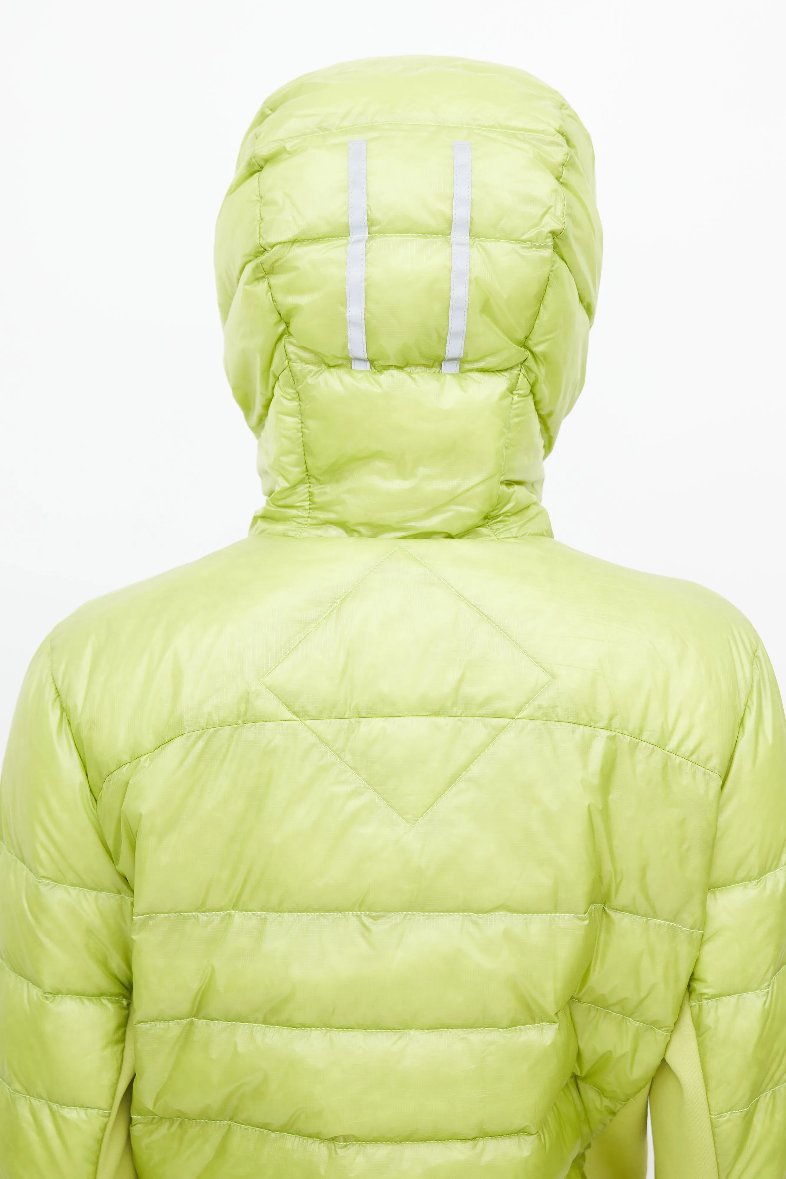 Green Nylon Hybridge Hooded Jacket