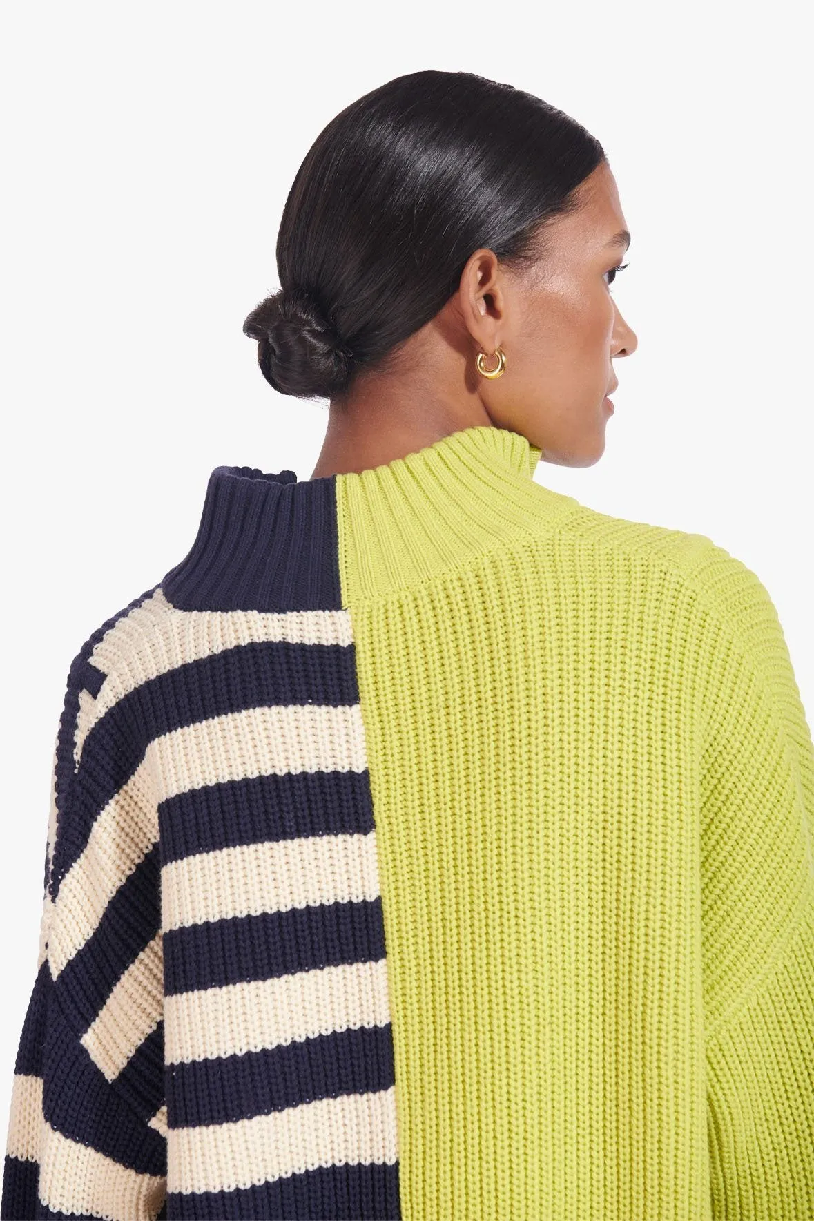 HAMPTON SWEATER | CHARTREUSE TWO TONE STRIPE