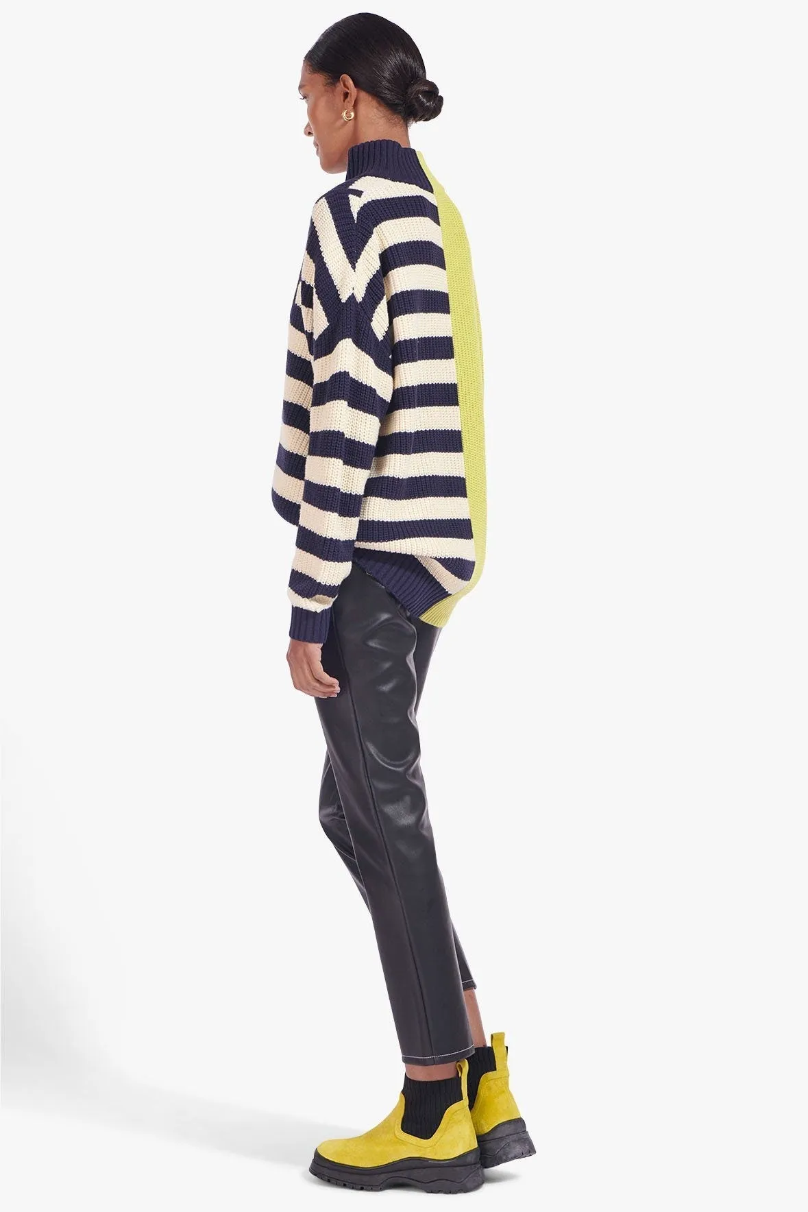 HAMPTON SWEATER | CHARTREUSE TWO TONE STRIPE