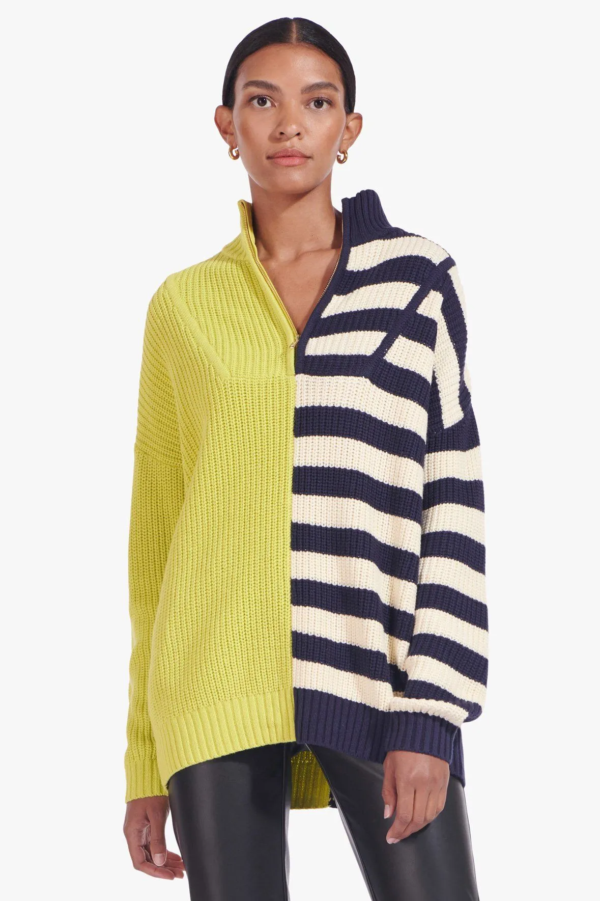 HAMPTON SWEATER | CHARTREUSE TWO TONE STRIPE