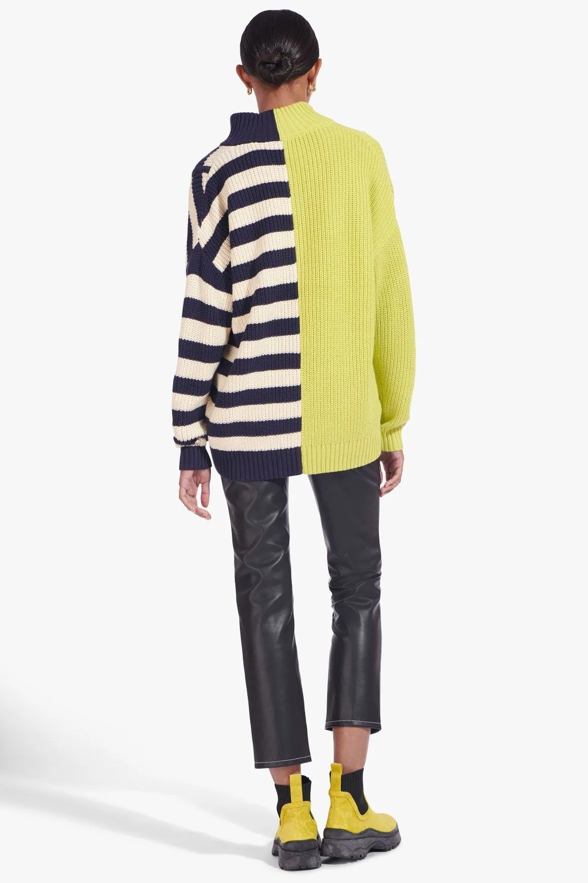 HAMPTON SWEATER | CHARTREUSE TWO TONE STRIPE