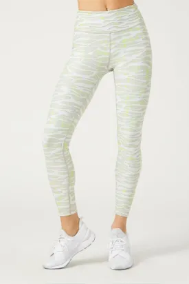 High Waist Reversible Legging - Downtown Zebra White