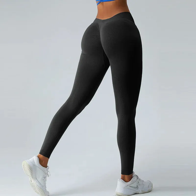 High Waist Yoga Pants for Women - V-Waist and Hip Lifting - Sports Leggings