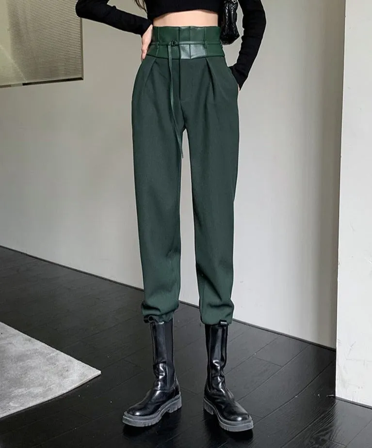 High-Waisted Pants With Waistbelt