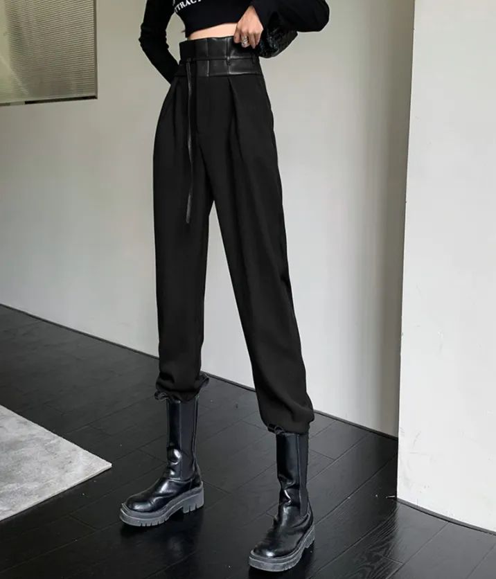 High-Waisted Pants With Waistbelt