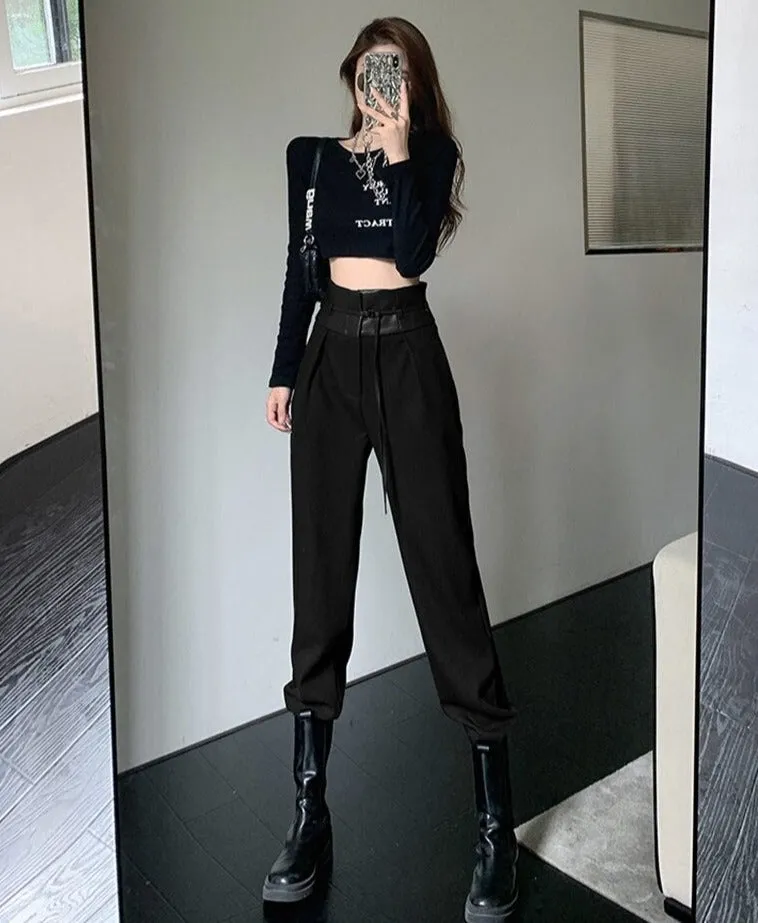 High-Waisted Pants With Waistbelt