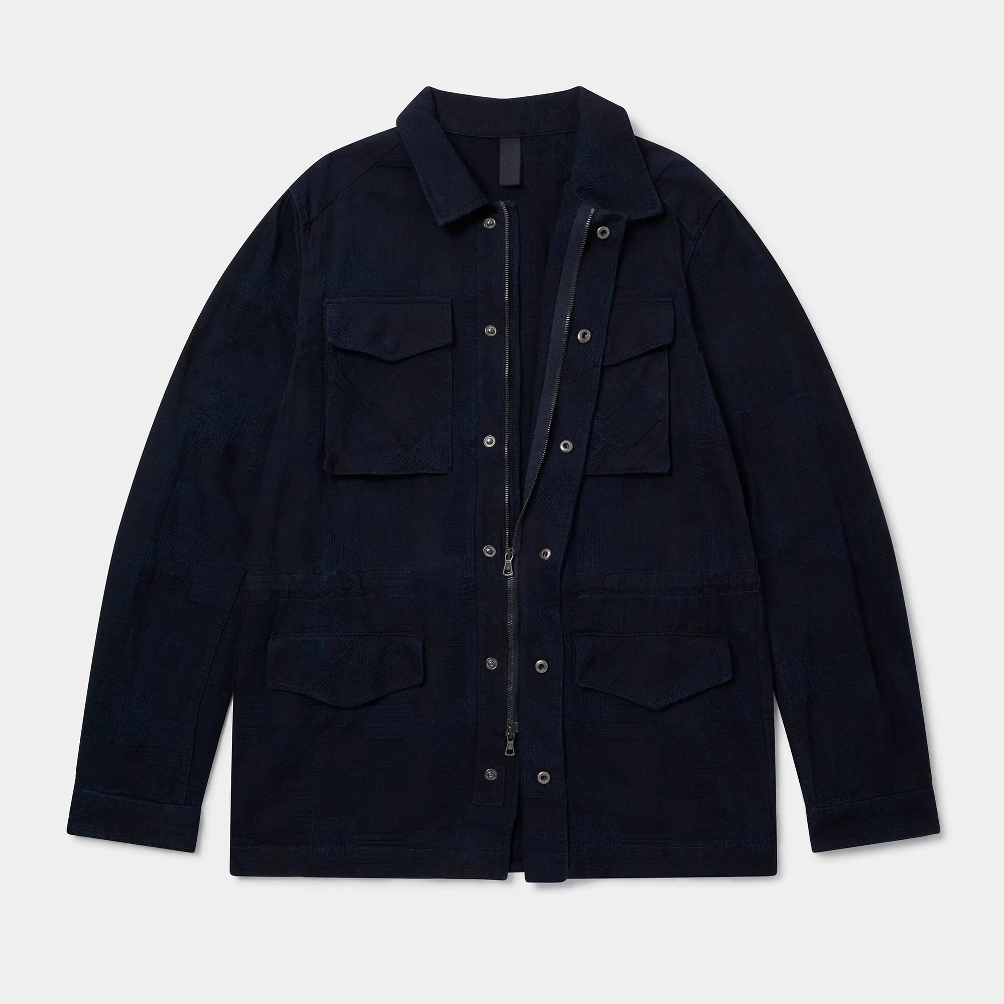 Indigo Jacquard Field Jacket (Indigo)