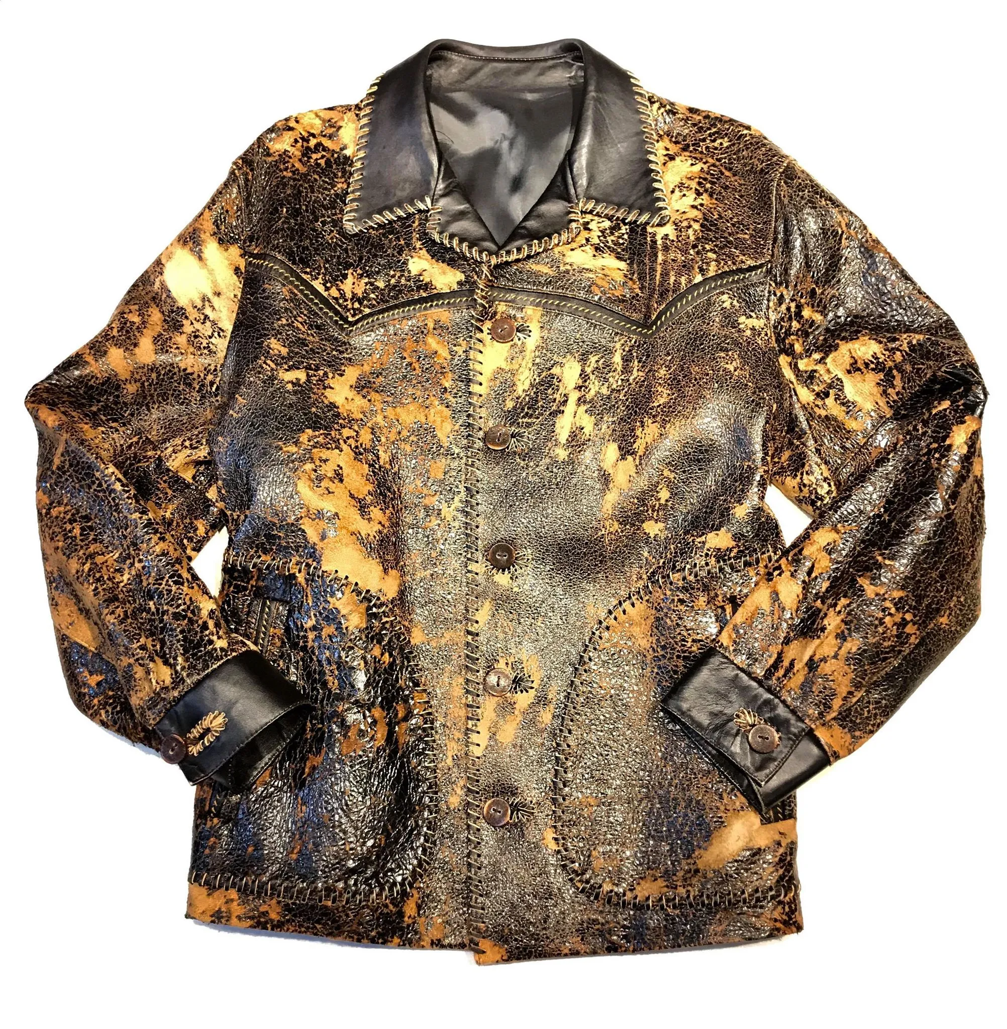 Kashani Crackle James Dean Jungle Leather Coat