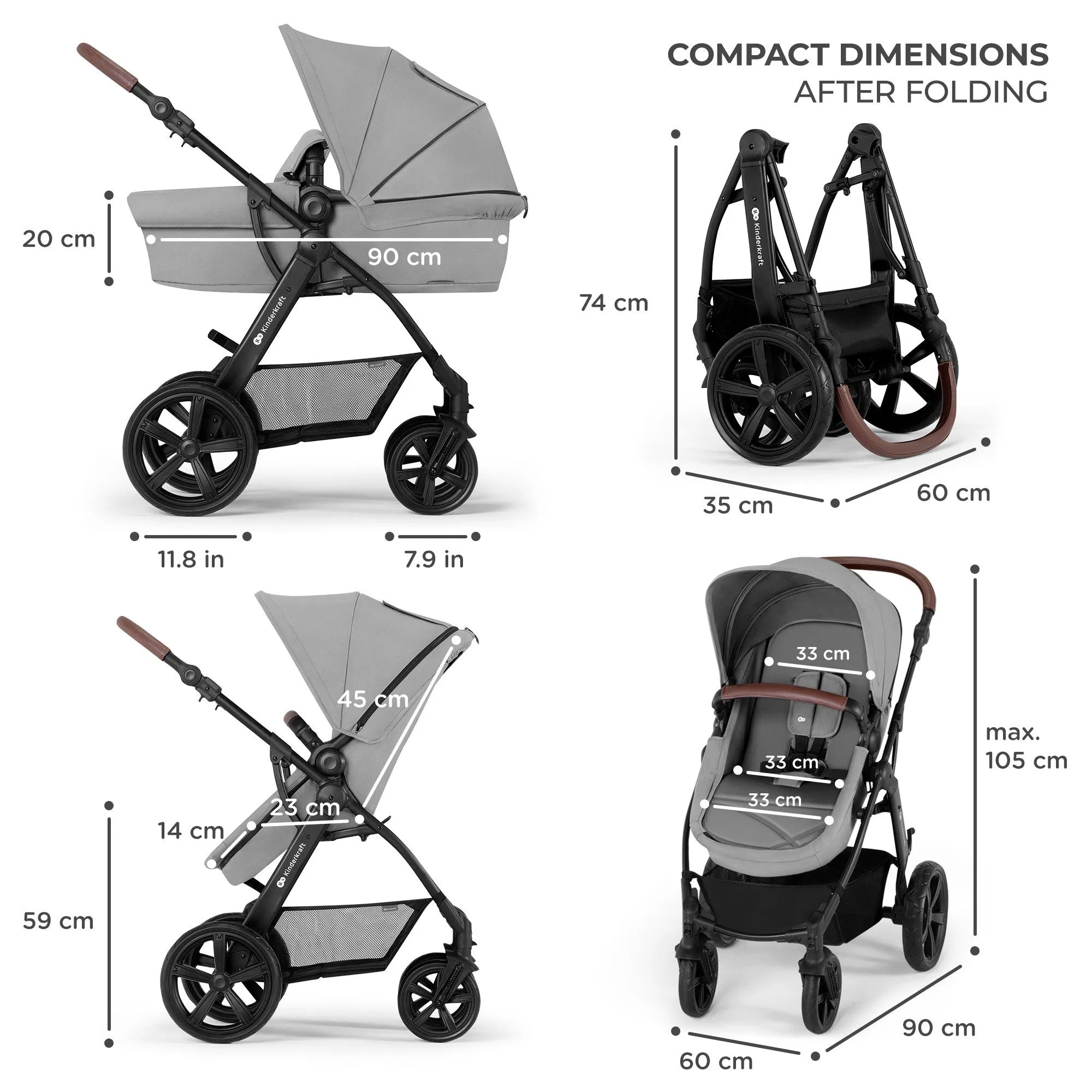 Kinderkraft MOOV CT 3in1 Travel System   MINK PRO Car Seat