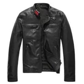 Leather  jacket men's short leather jacket-Leather jacket for mens