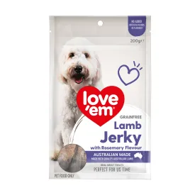 Love Em Lamb & Rosemary Jerky Dog Treats 200g