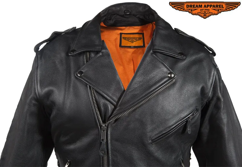 Mens Leather Jacket With Air Vents