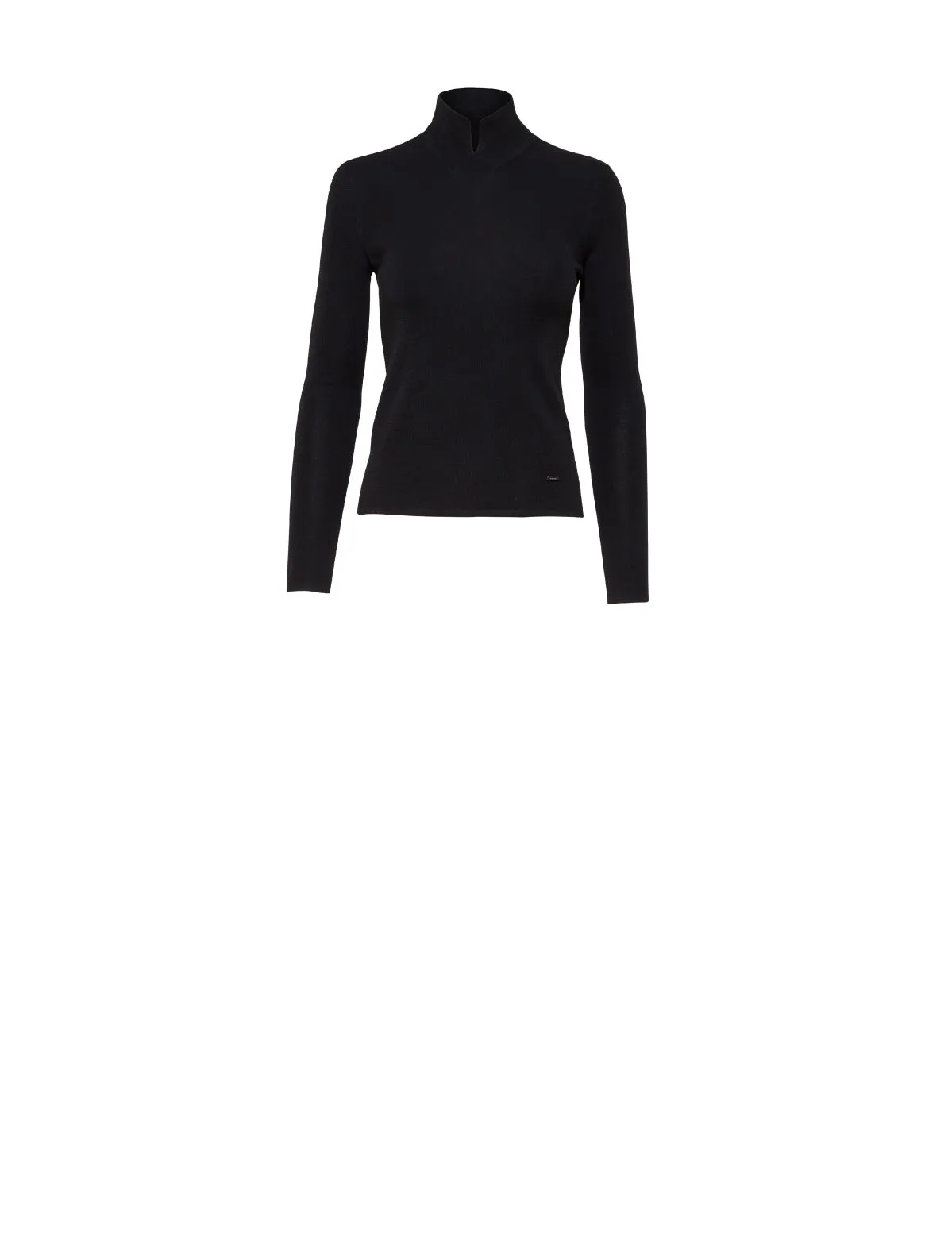 Mock Neck Knit Pullover in Cashmere and Silk