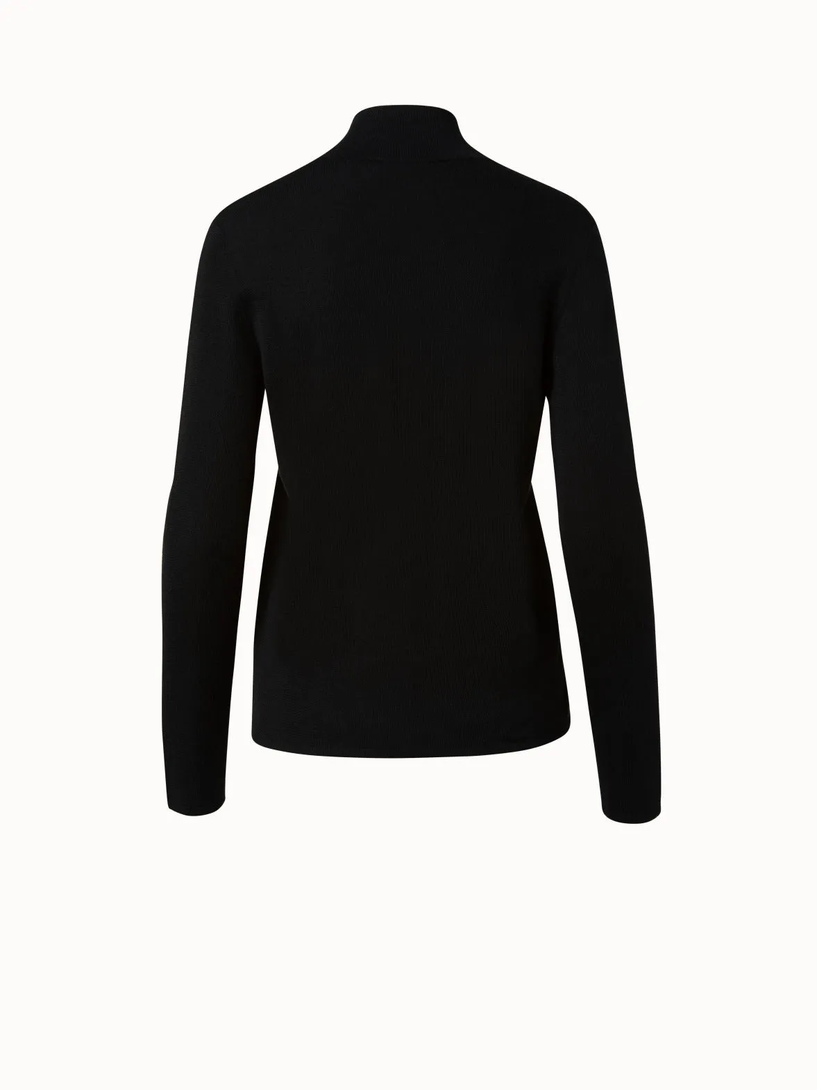 Mock Neck Knit Pullover in Cashmere and Silk