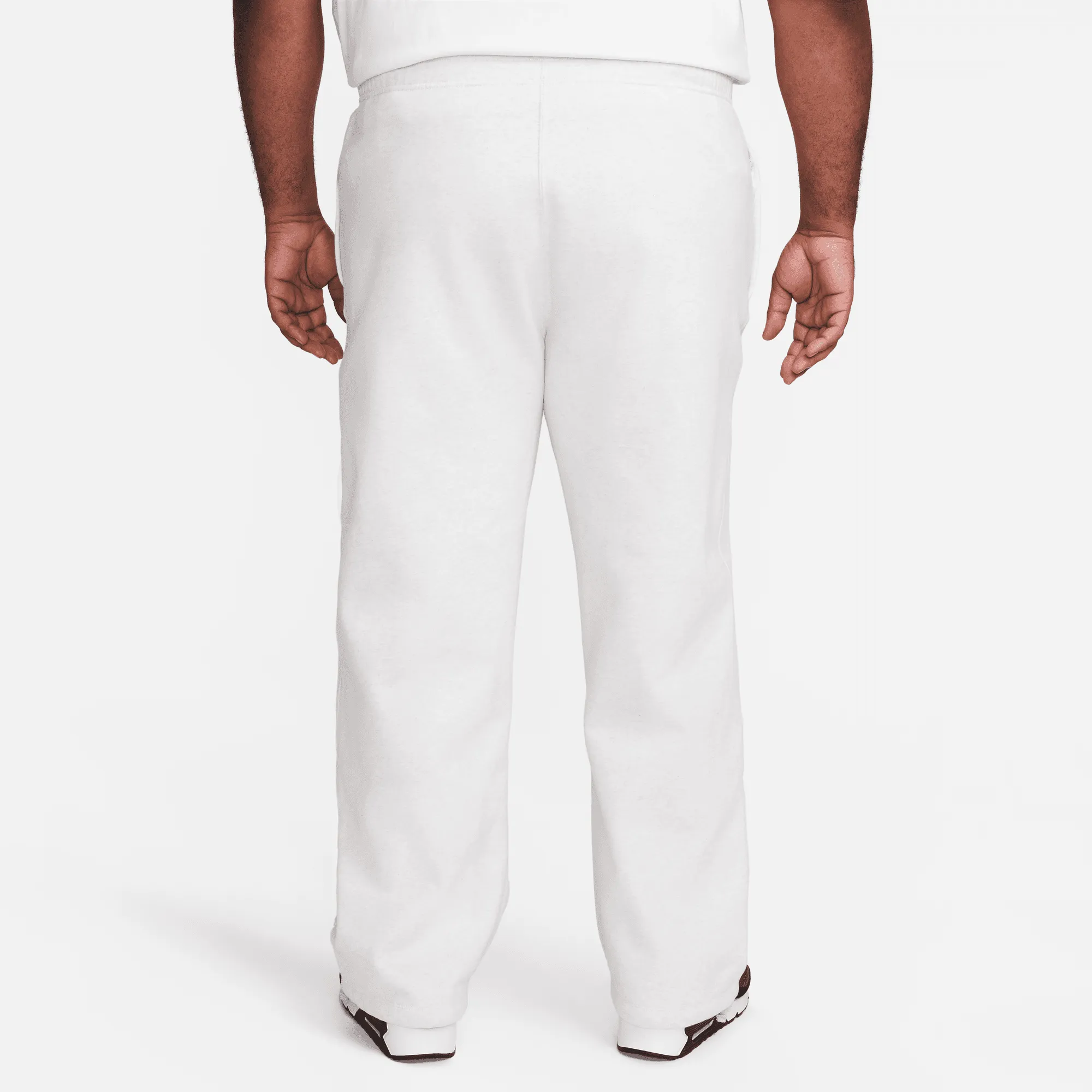 Nike Solo Swoosh White Open Hem Fleece Pants