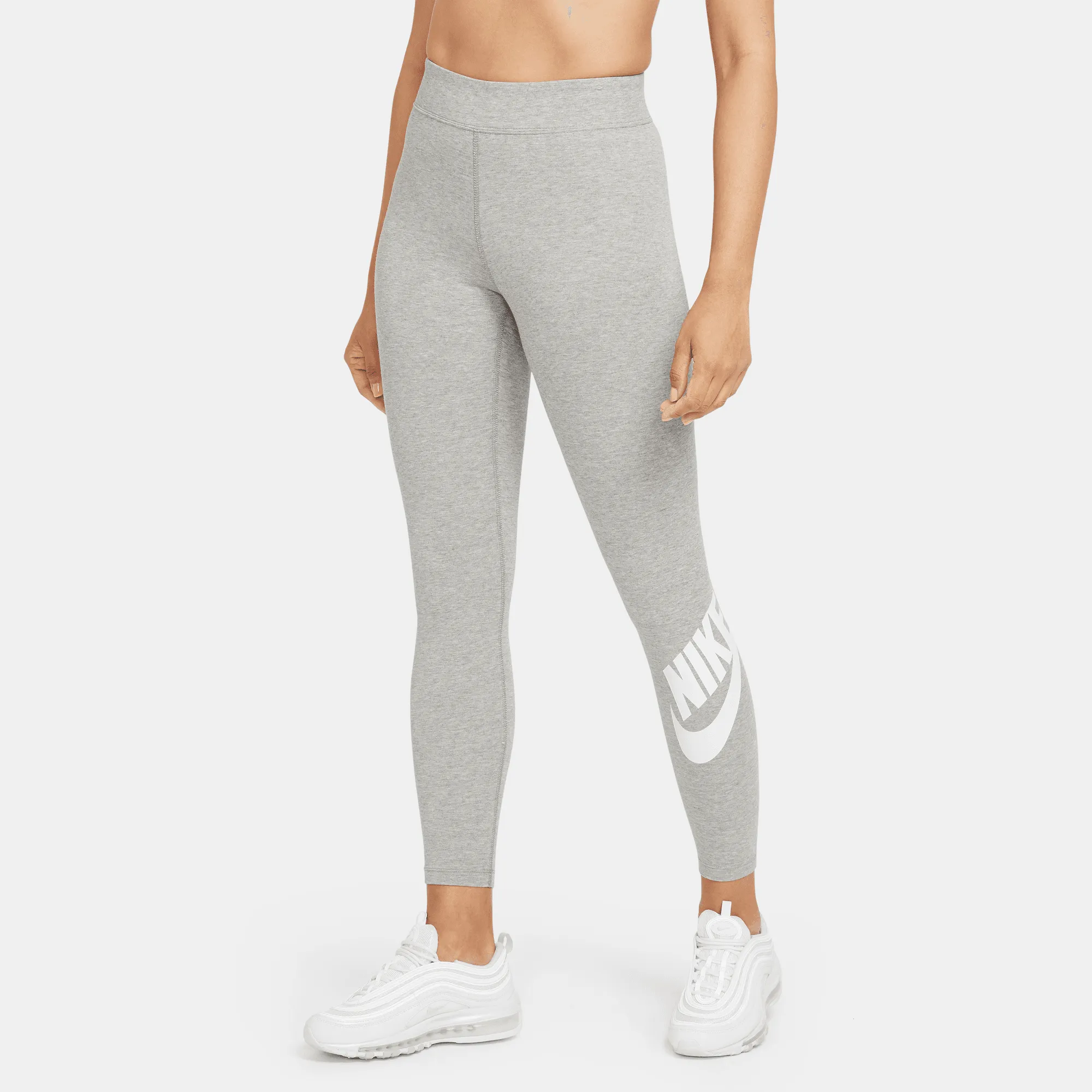 Nike Sportswear Essential High Rise Leggings 'Grey White'