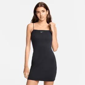 Nike Sportswear Women's Chill Knit Black Tight Mini-Rib Cami Dress