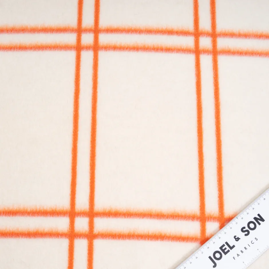 Orange Checkered Ivory Wool & Alpaca Blend